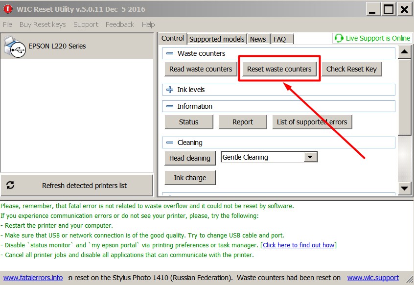 Reset Epson ET 2810 Wicreset Key 