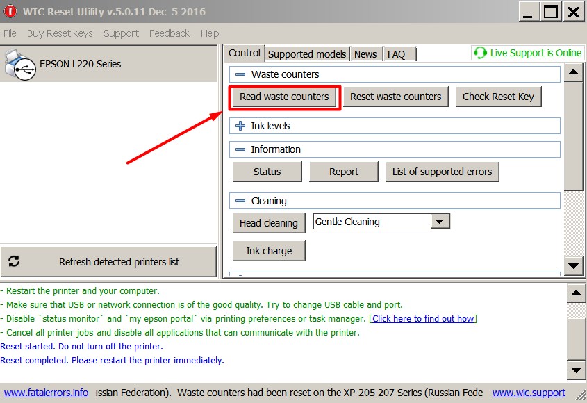 Reset Epson ET 2820 Wicreset Key 